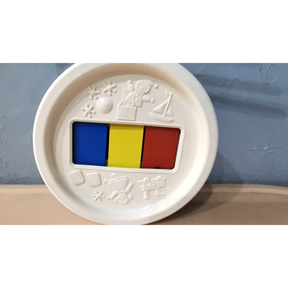 Vintage 1976 Fisher Price plastic toy drum‎ Blue & White Jack In Box xylophone